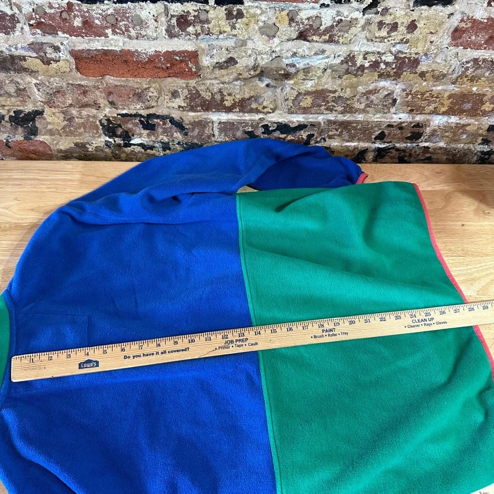 Columbia Back Bowl Full Zip Fleece Blue Green Retro Mens XL